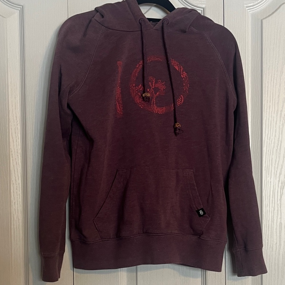 tentree Plum Pullover Hoodie with Subtle Red Logo